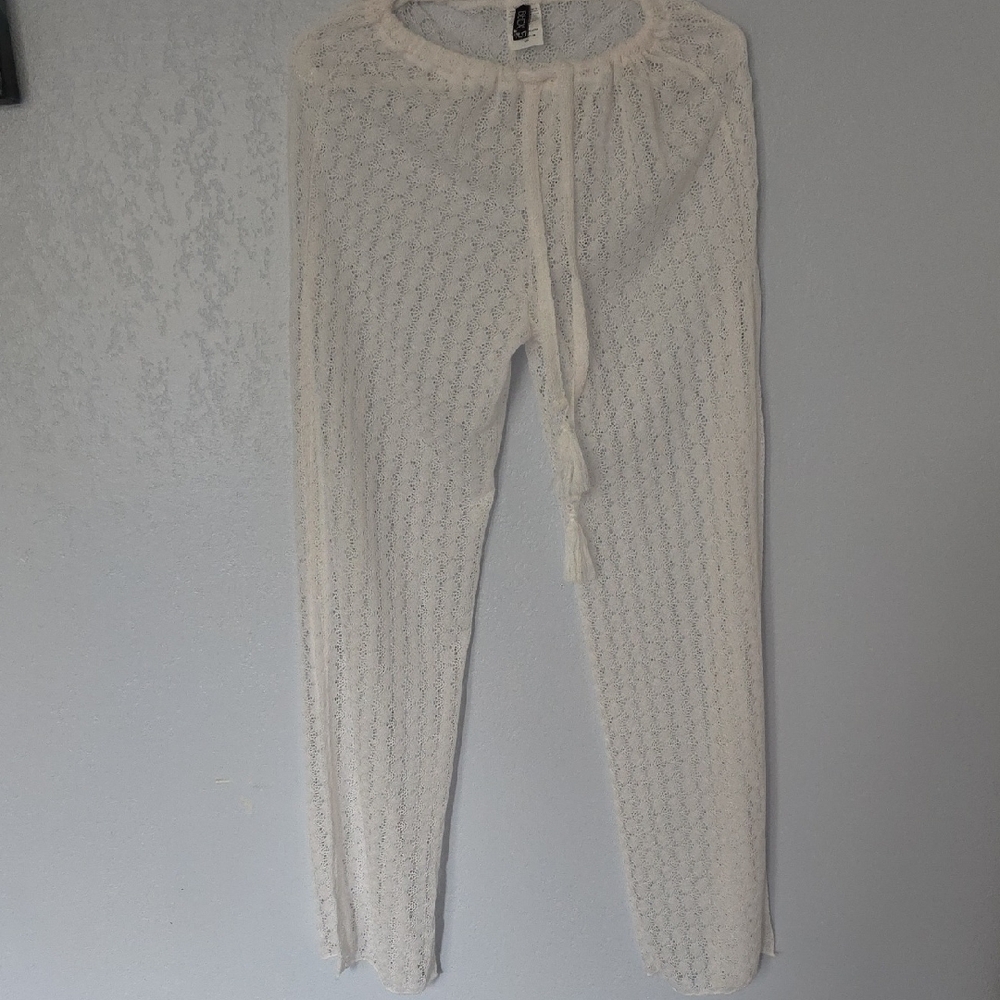 Lacey Swimsuit Cover. Both Legs Split 3/4 Up Each Side.